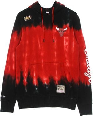 Mitchell &amp; Ness Lightweight Hoodie Nba Tie-Dye Hoodie Hardwood Classics Chibul - Red