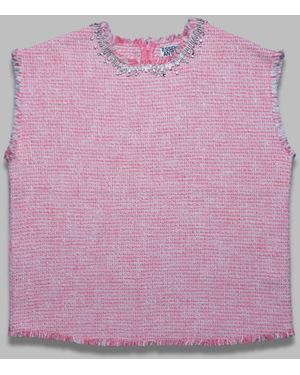Essentiel Antwerp Honduras Rhinestone Trim Top - Pink
