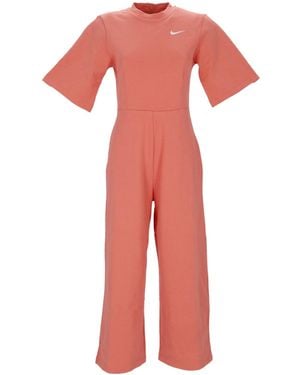 Nike Sportkleding Jersey Jumpsuit Madder Root/Wit - Roze