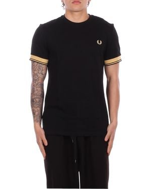 Fred Perry T-Shirt M2396 90A Fp Twin Tipped Cuff T-Shirt - Black
