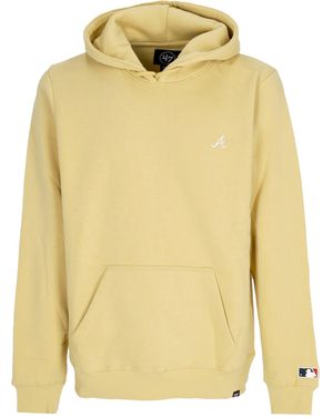 '47 Capucha De Hombres Mlb Base Runner Emb Burnside Hoodie Atlbra - Amarillo