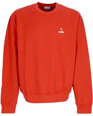 Arte' Lightweight Crewneck Heart Crewneck - Red