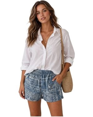 PAPER KID Shorts Printing Bandana - White