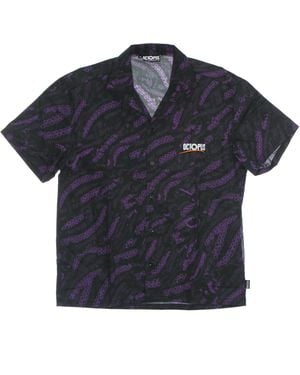 Octopus Chemise De Science-Fiction A Manches Courtes Pour Hommes, Noire - Bleu