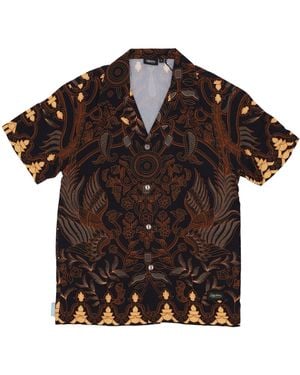 DOLLY NOIRE Shirt Sleeve Korte Mouw Nomadic Batik Bowling Shirt - Bruin