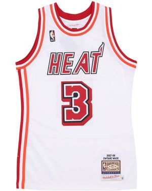 Mitchell &amp; Ness Herren-Basketball-Tanktop Nba Hwc Trikot 2007 Nr. 3 Dwyane Wade Miahea Weib/Original-Teamfarben - Weiß