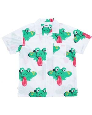 Obey Frogman Woven Short Sleeve Shirt S - Green