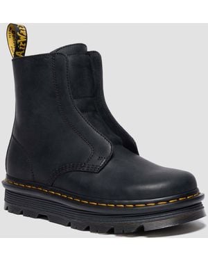 Dr. Martens Zebzag Laceless Slip On Leather Boots - Black