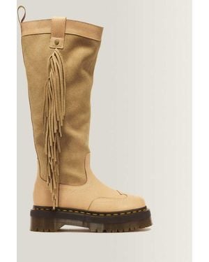 Dr. Martens Desert Rodeo Quad Hi Leather & Suede Boots - Metallic