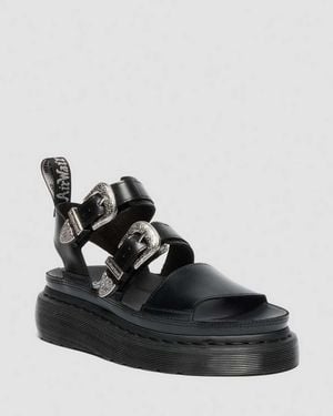 Dr. Martens Gryphon Quad Leather Gladiator Platform Sandals - Black