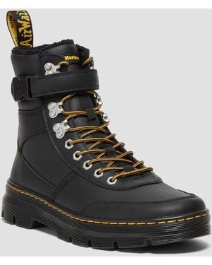 Dr. Martens Combs Tech Faux Fur-lined Casual Boots - Black