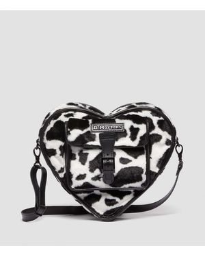 Dr. Martens Leather Heart Shaped Faux Fur Cow Print Backpack - Multicolor