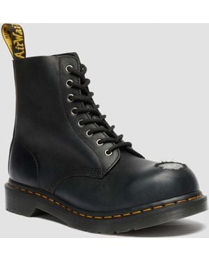 Dr. Martens Cuero wyoming botas 1460 de piel con puntera de acero - Negro