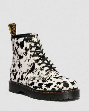 Dr. Martens 1460 Bex Dalmatian Hair On Leather Boots - Black