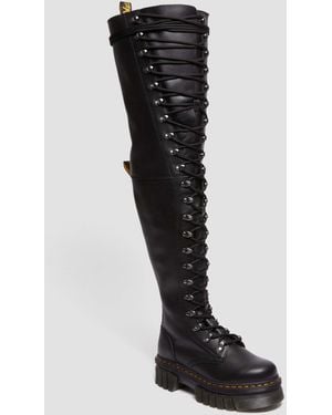 Dr. Martens Audrick 22-eye Extreme Lace Knee High Platform Botos - Black