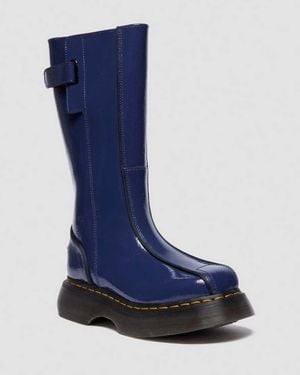 Dr. Martens Buzz Hi Distressed Patent Boots - Blue