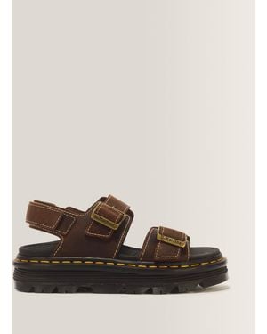 Dr. Martens Cuero sandalias zebzag de piel crazy horse - Marrón