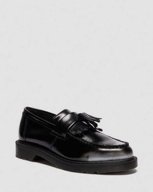 Dr. Martens Adrian Tassel Arcadia Rub Off Leather Loafers - Black