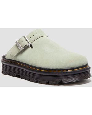 Dr. Martens Zebzag Suede Casual Slingback Platform Mules - Green