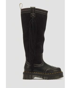 Dr. Martens Desert Rodeo Quad Hi Leather & Suede Boots - Black