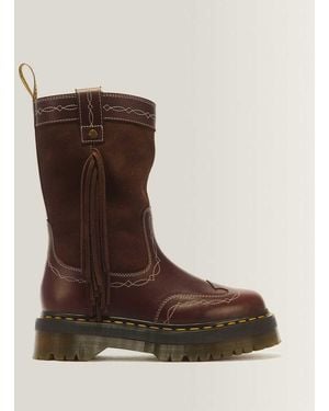 Dr. Martens Desert Rodeo Quad Mid Leather & Suede Boots - Brown