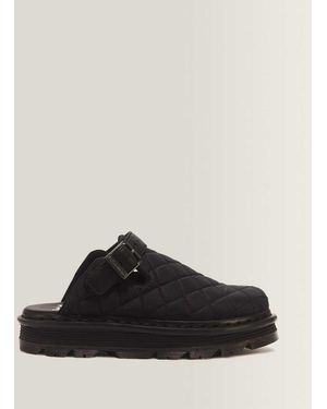 Dr. Martens Zebzag Quilted Canvas Platform Mules - Black