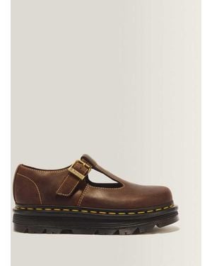 Dr. Martens Zebzag Crazy Horse Leather Mary Jane Shoes - Brown