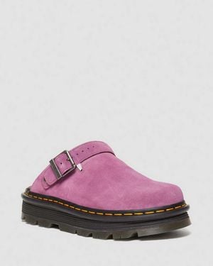 Dr. Martens Zebzag Suede Casual Slingback Platform Mules - Pink