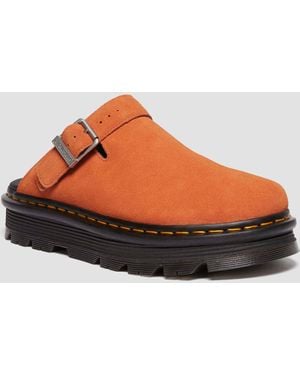 Dr. Martens Zebzag Suede Casual Slingback Platform Mules - Orange