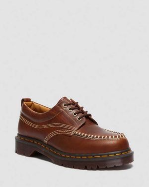 Dr. Martens Lowell Leather Moc Toe Shoes - Brown