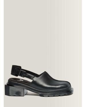 Dr. Martens Maybole Square Toe Leather Mules - Black