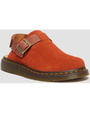 Dr. Martens Jorge Ii Suede & Leather Slingback Mules - Orange