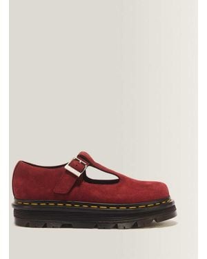 Dr. Martens Zebzag Milled Nubuck Mary Jane Shoes - Red