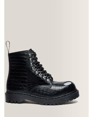 Dr. Martens Botas 1460 pascal bex de piel con puntera de acero - Negro