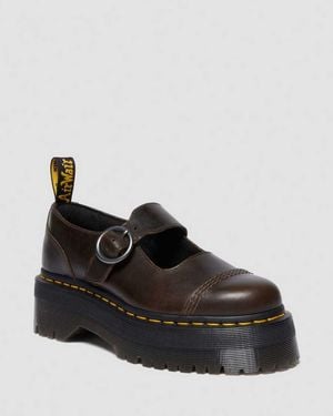 Dr. Martens Addina Orleans Leather Platform Shoes - Black