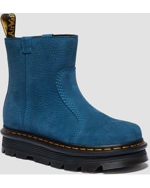 Dr. Martens Zebzag RIGGER Slip On Nubuck Boots - Blue