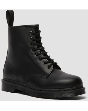Dr. Martens 1460 Mono Combat Boots In Black Leather