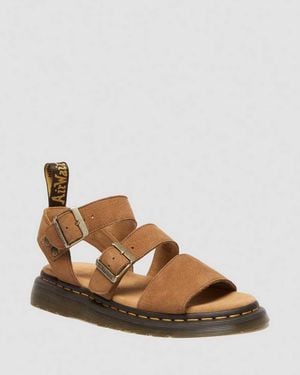 Dr. Martens Gryphon Tumbled Nubuck Sandals - Brown