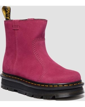 Dr. Martens Zebzag RIGGER Slip On Nubuck Boots - Pink
