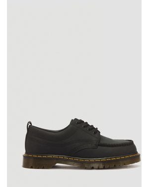 Dr. Martens Cuero zapatos lowell de 4 ojales de piel crazy horse y puntera tipo mocasín - Negro