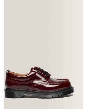 Dr. Martens Laque Leather Lowell Laque Moc Toe Shoes - Red