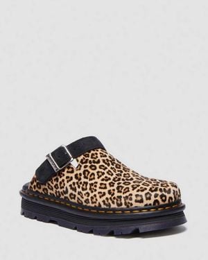Dr. Martens Zebzag Leopard Casual Slingback Platform Mules - Black