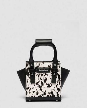 Dr. Martens Extra Small Dalmatian Hair On Leather Tote Bag - White