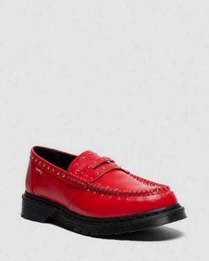 Dr. Martens Penton Supreme Leather Loafers - Red
