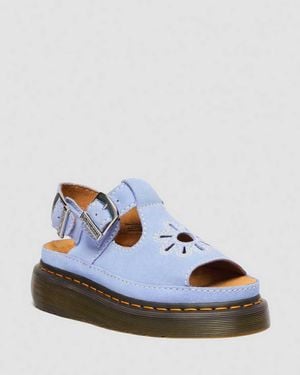 Dr. Martens Dunnet Flower Buttersoft Leather Sandals - Blue