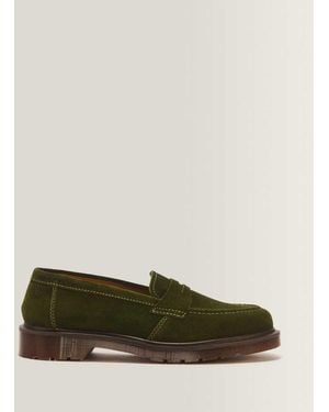 Dr. Martens Delapre Penny Loafer Repello Calf Suede Mb - Green