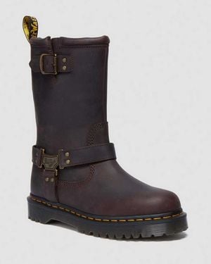 Dr. Martens Anistone Hi Leather Biker Boots - Black