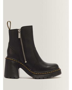 Dr. Martens Spence Zip Sendal Leather Heeled Boots - Black