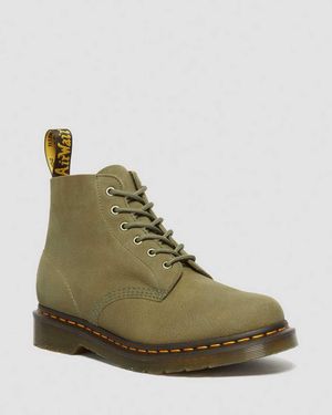 Dr. Martens 101 Tumbled Nubuck Leather Ankle Boots - Green