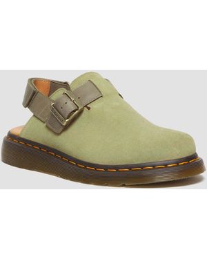 Dr. Martens Jorge Ii Suede & Leather Slingback Mules - Green